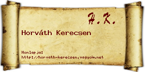 Horváth Kerecsen névjegykártya
